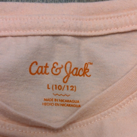 Cat & Jack Peach Bunny and Flowers Tee - Picture 3 of 4